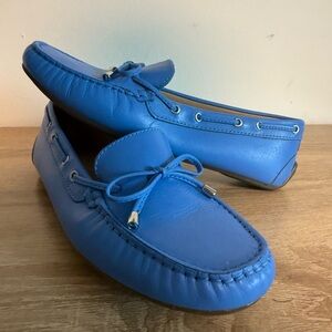 Women’s TALBOT BOW LOAFERS Blue Size 8  Leather Cushion Arch Work